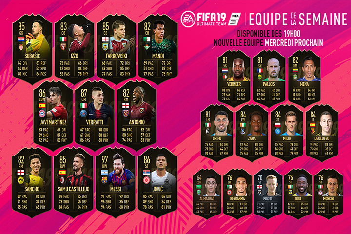 FIFA 19 : TOTW, l’équipe de la semaine 24 – FUT