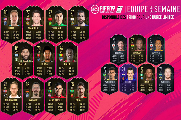 FIFA 19 : TOTW, l’équipe de la semaine 41 – FUT