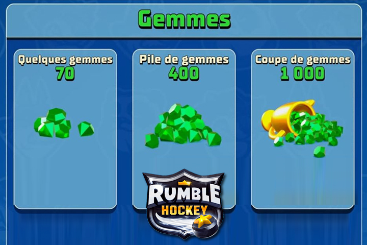 Rumble Hockey : Gemmes, comment en avoir rapidement et gratuitement ?