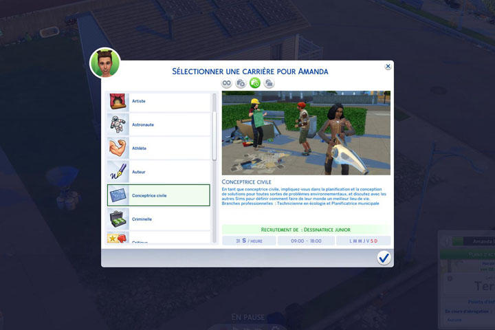 Sims 4 : Concepteur civil, nouveau métier de l’extension écologie