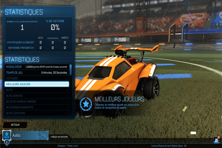 Rocket League : Obtenir Meilleur joueur dans un match en ligne avec les roues Llama