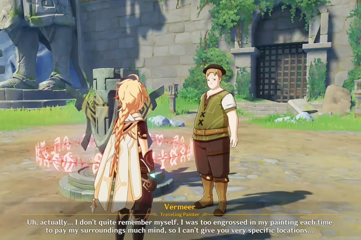 Estampe à Luhua sur Genshin Impact, comment retrouver les pinceaux et la peinture ?