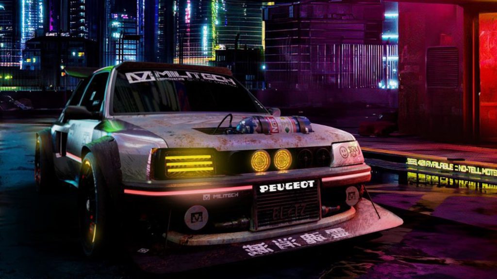 205 t16 Cyberpunk, la voiture Peugeot dans l’univers du jeu