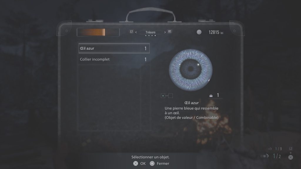 Oeil azur dans Resident Evil Village 8, comment combiner le trésor ?