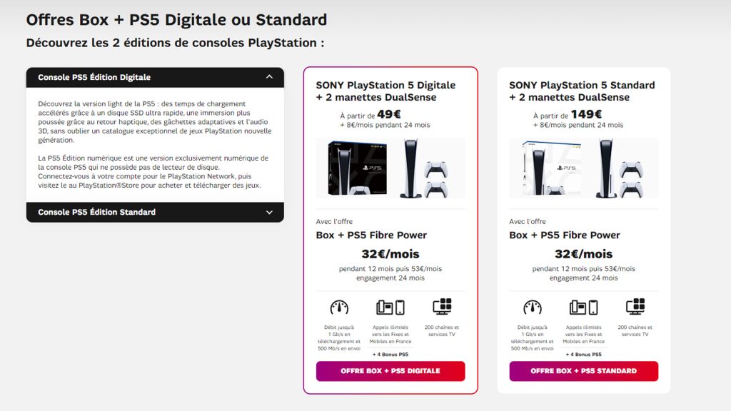 PS5 SFR, comment obtenir la PlayStation avec l’abonnement Fibre ?