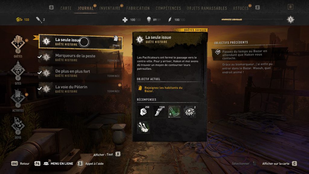 Dying Light 2 Rejoindre les habitants du bazar, comment accomplir la mission La seule issue ?