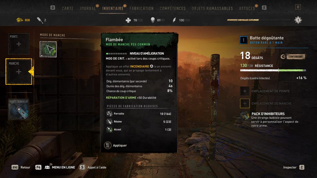 Dying Light 2 Reparer arme, comment faire ?