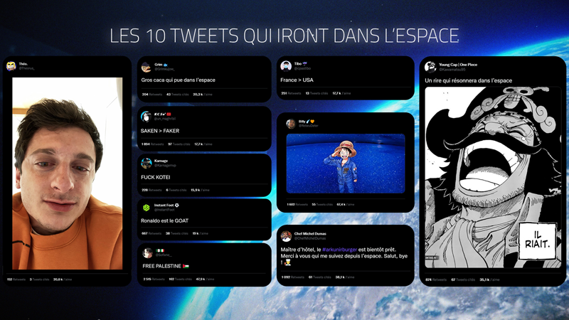 On connaît les 10 tweets qui vont être envoyés dans l’espace !