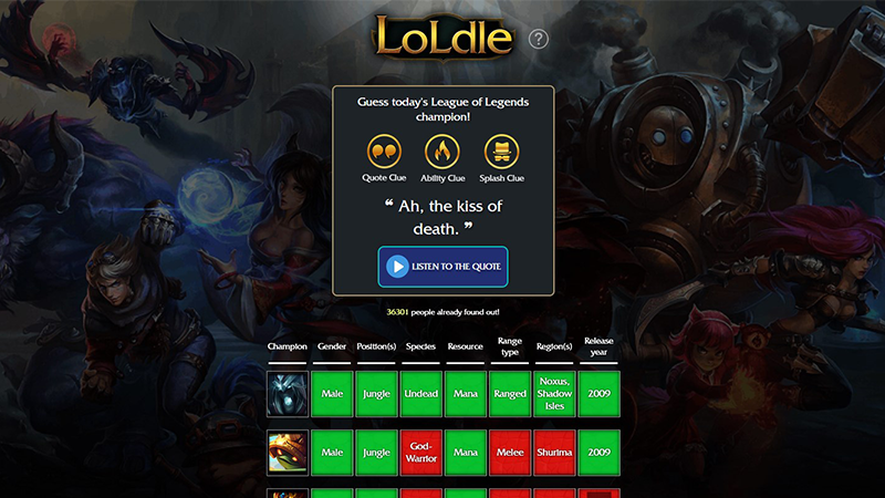 Loldle champion du jour 7 septembre 2022, quelle est la solution ?