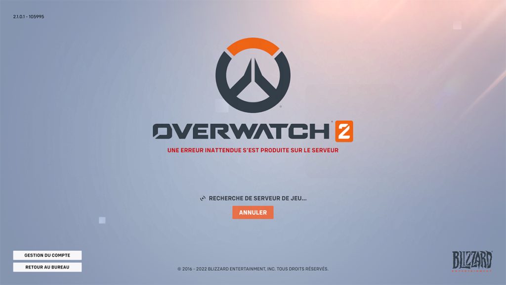 Echec de connexion au serveur… nouvel essai sur Overwatch 2, que faire ?