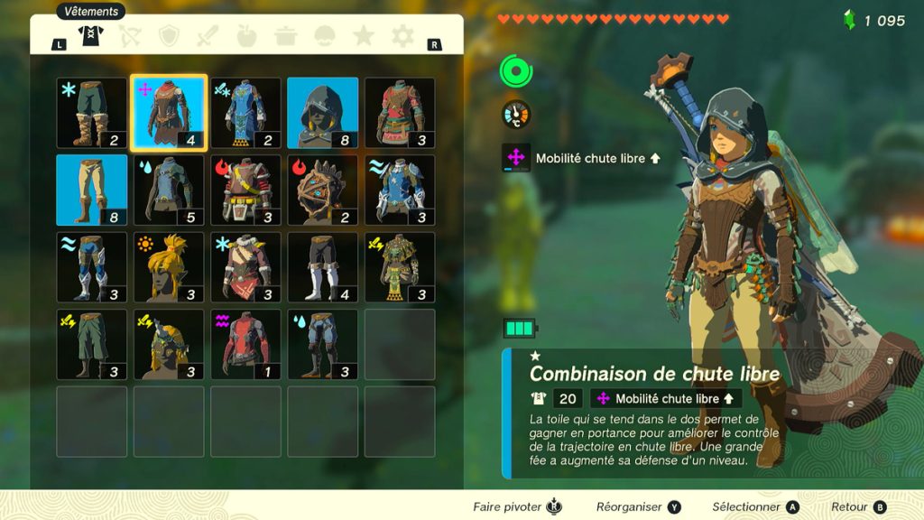 Zelda Tears of the kingdom tenue chute libre, comment l’obtenir ?