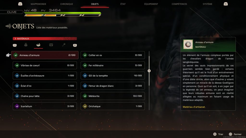 Anneaux d’armure FF16, où trouver ce matériau dans Final Fantasy XVI ?