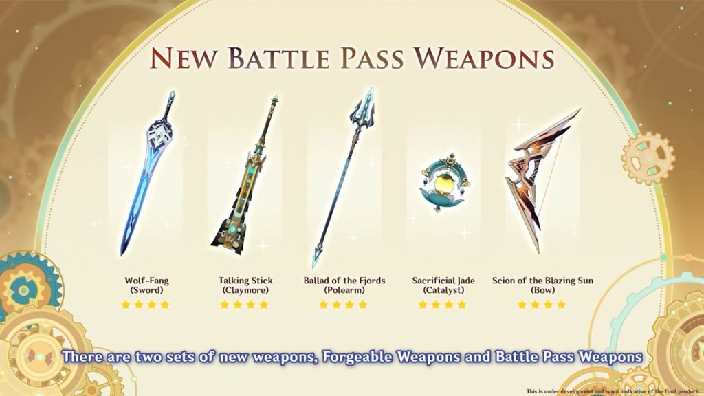 Nouvelles armes au patch 4.0 de Genshin Impact, retrouvez les 4 étoiles et le 5 étoiles de la mise à jour