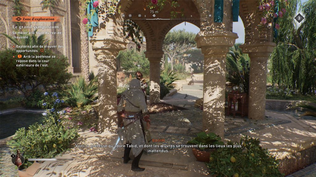 Arib la poetesse AC Mirage, où se trouve-t-elle lors de la mission Le grand symposium dans Assassin’s Creed Mirage ?