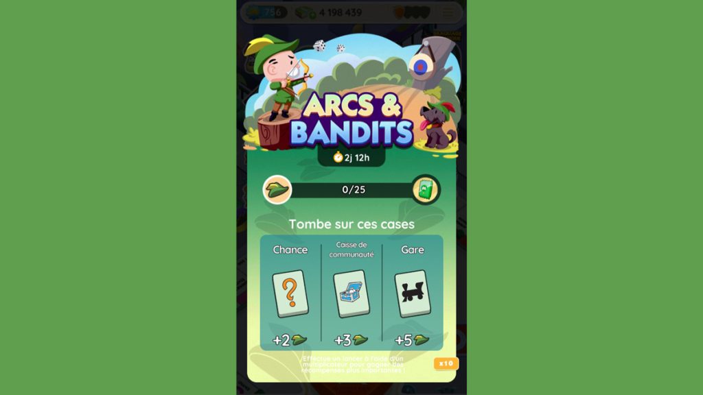 Arcs et bandits Monopoly GO, paliers, récompenses et durée pour l’événement de novembre 2023
