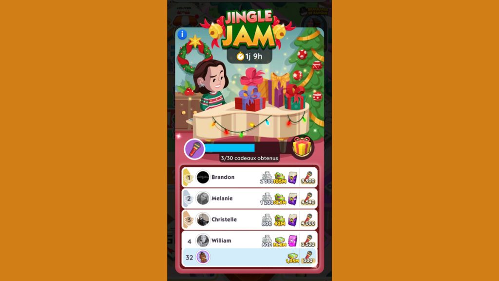 Jingle Jam Monopoly GO, paliers, récompenses et durée pour l’événement de décembre 2023