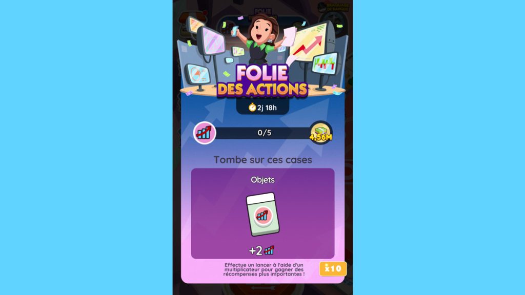 Folie des actions Monopoly GO, paliers, récompenses et durée pour l’événement de janvier 2024
