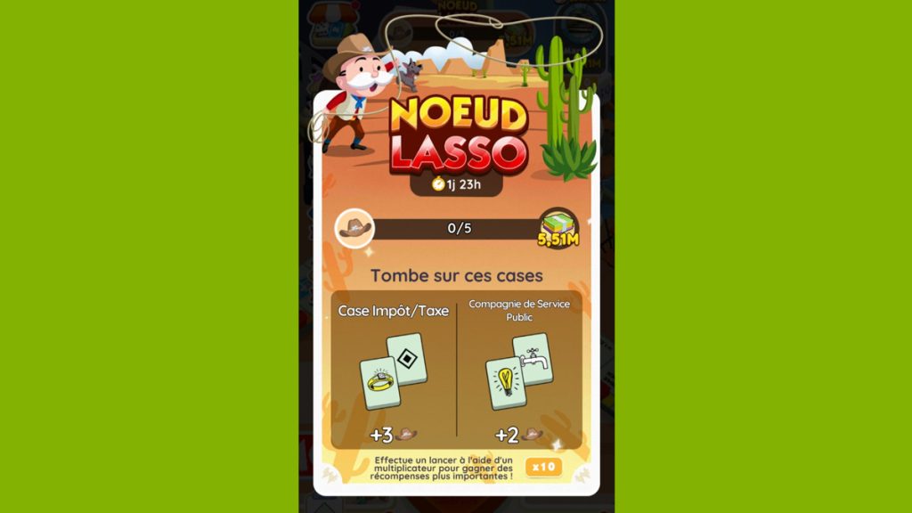 Nœud lasso Monopoly GO, paliers, récompenses et durée pour l’événement de janvier 2023