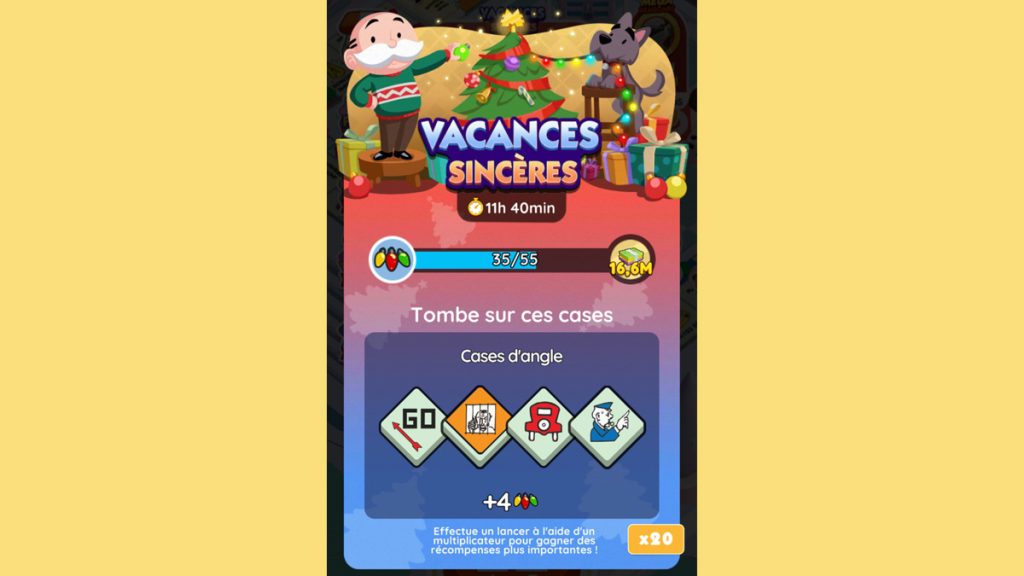 Vacances sincères Monopoly GO, paliers, récompenses et durée pour l’événement de janvier 2024