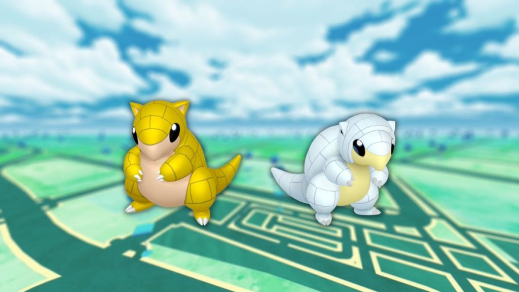 Sablette et Sablette d’Alola (shiny) dans les Heures de Pokémon Vedette de février 2024 sur Pokémon GO