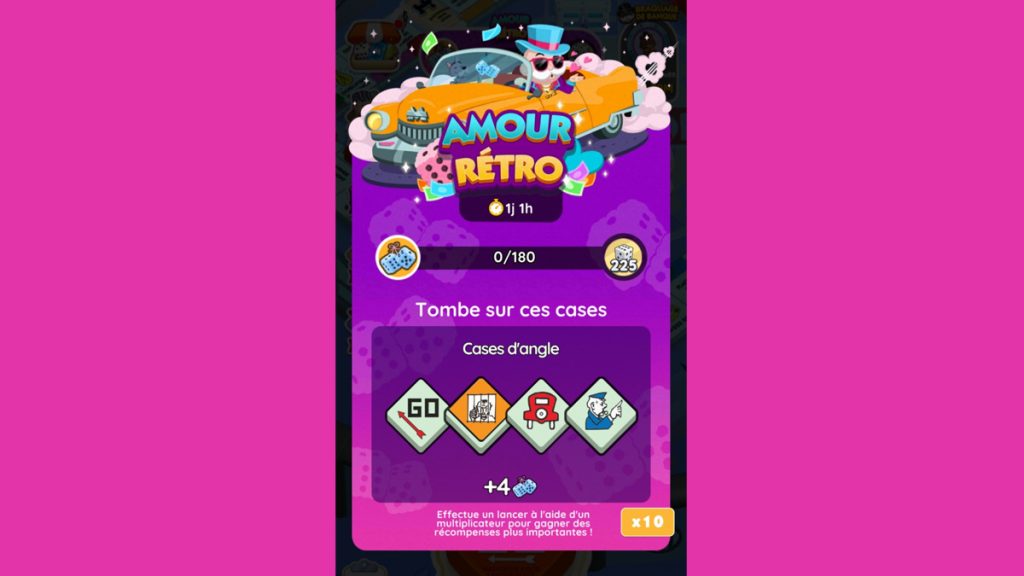 Amour rétro Monopoly GO, paliers, récompenses et durée pour l’événement de février 2024