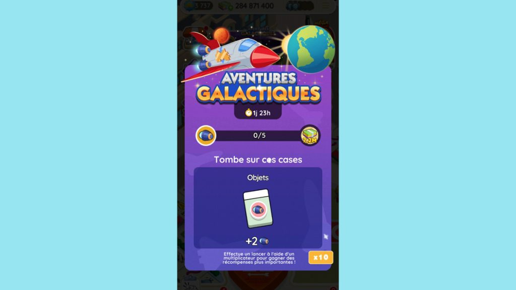 Aventures galactiques Monopoly GO, paliers, récompenses et durée pour l’événement de février 2024