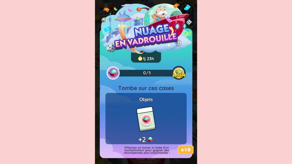 Nuage en vadrouille Monopoly GO, paliers, récompenses et durée pour l’événement de février 2024