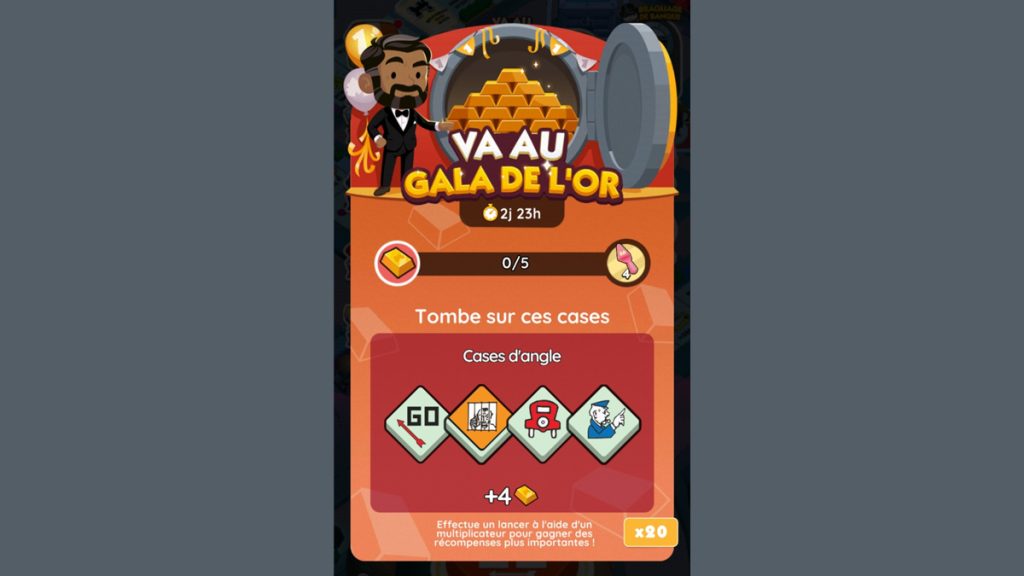 Va au Gala de l’or Monopoly GO, paliers, récompenses et durée pour l’événement d’avril 2024