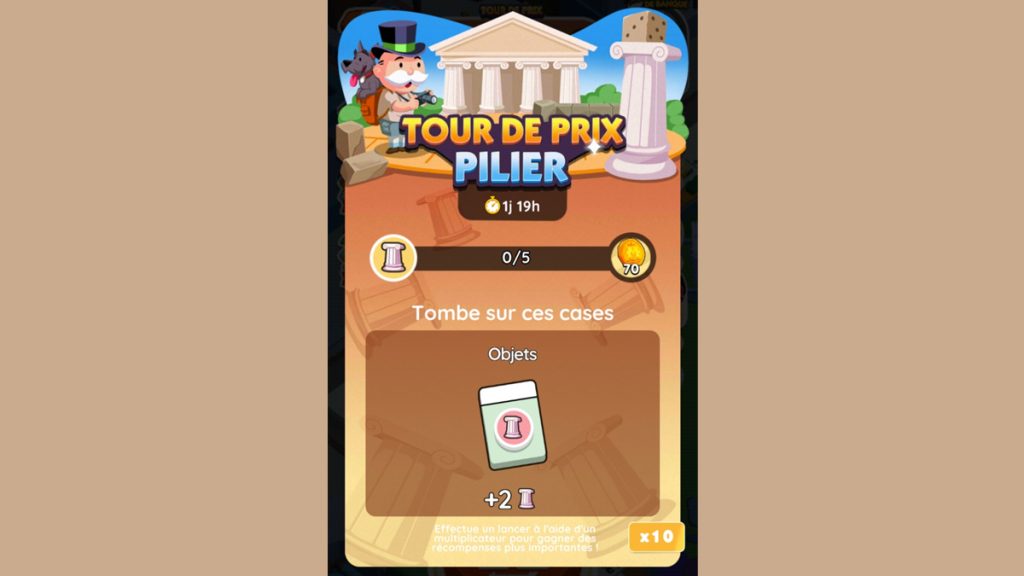 Tour de prix pilier Monopoly GO, paliers, récompenses et durée pour l’événement d’avril 2024