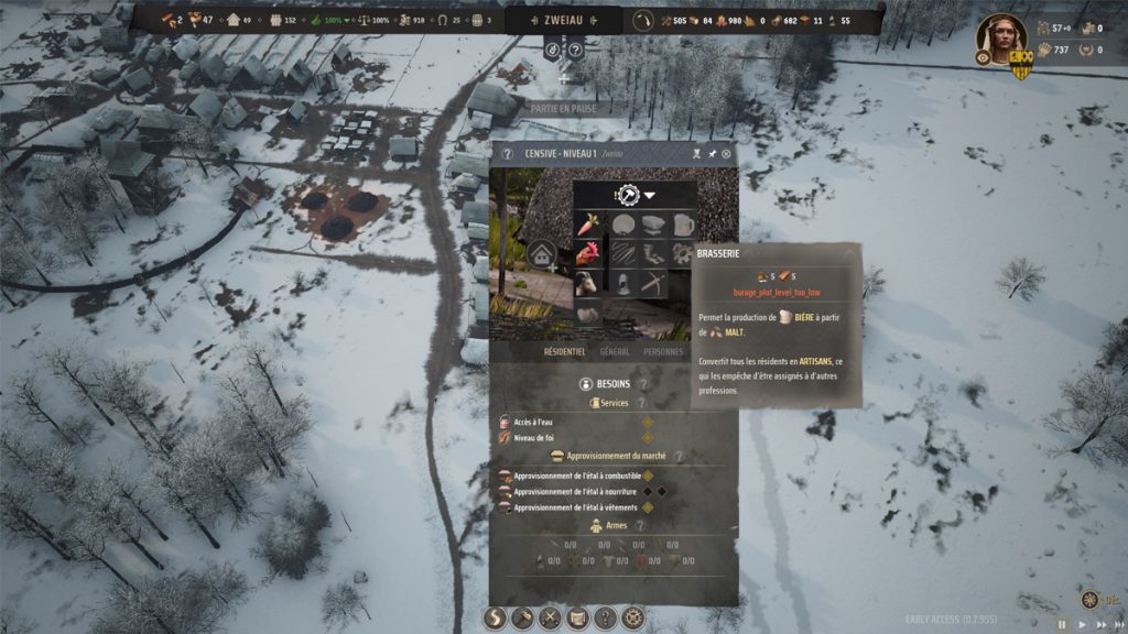 Manor Lords beer, comment avoir de la bière dans votre colonie ?