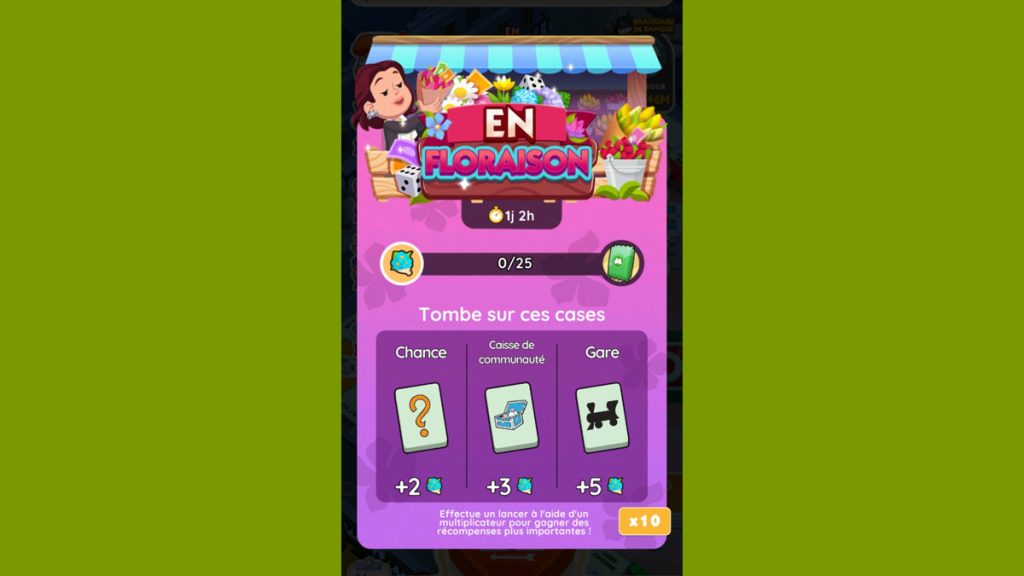 En floraison Monopoly GO, paliers, récompenses et durée pour l’événement de mai 2024