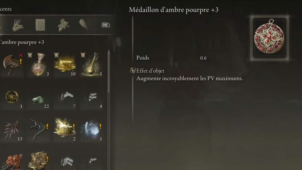Médaillon d’ambre pourpre +3 Elden Ring, où la trouver ?