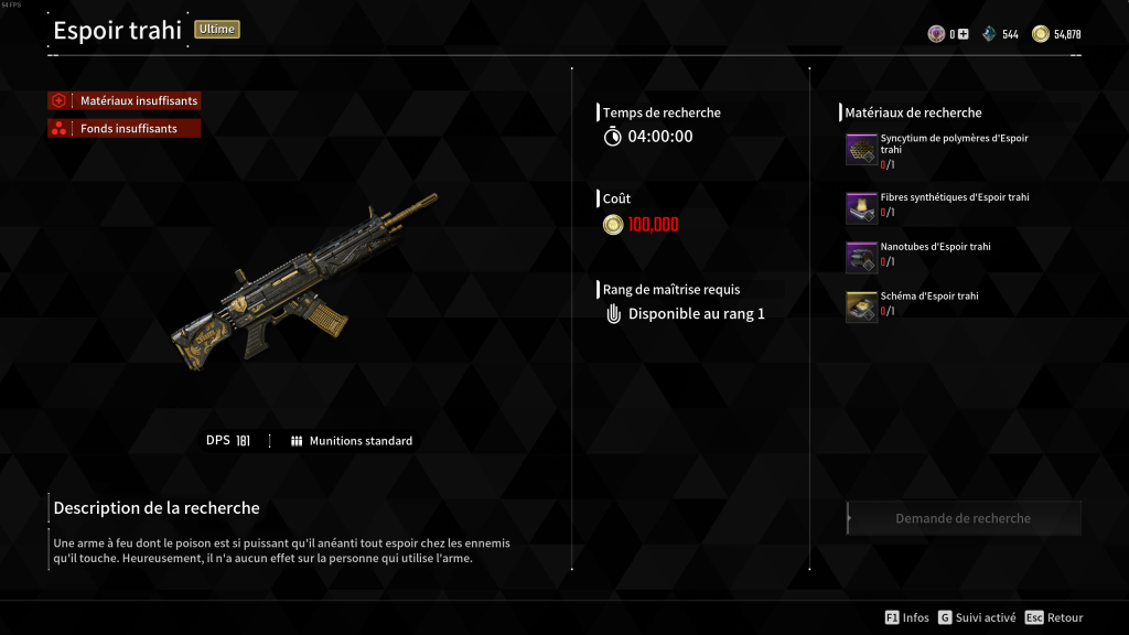 Espoir Trahi (Fallen Hope) comment obtenir l’arme dans The First Descendant ?