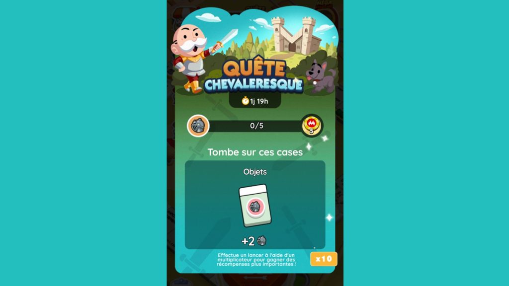 Quête chevaleresque Monopoly GO, paliers, récompenses et durée pour l’événement de juillet 2024