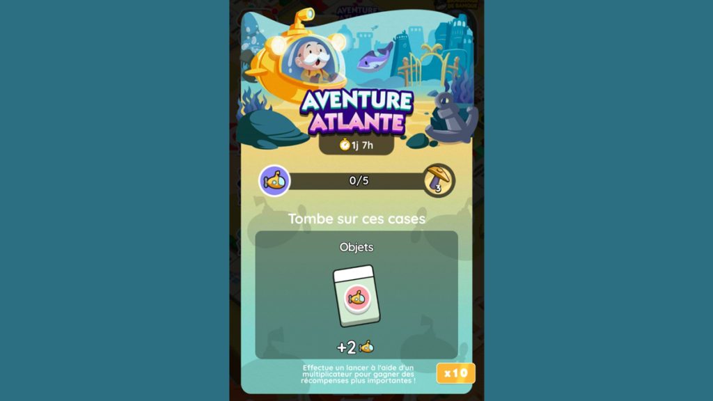 Aventure Atlante Monopoly GO, paliers, récompenses et durée pour l’événement d’août 2024
