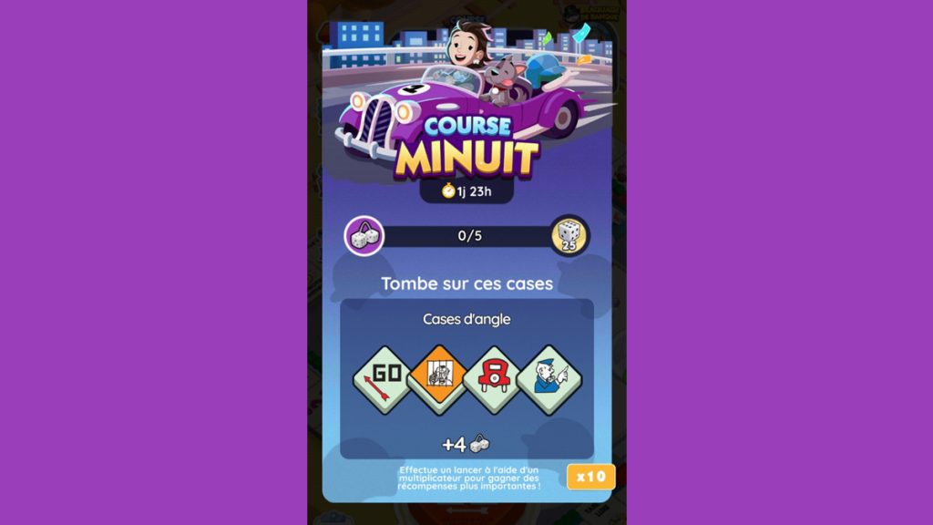 Course minuit Monopoly GO, paliers, récompenses et durée pour l’événement d’août 2024