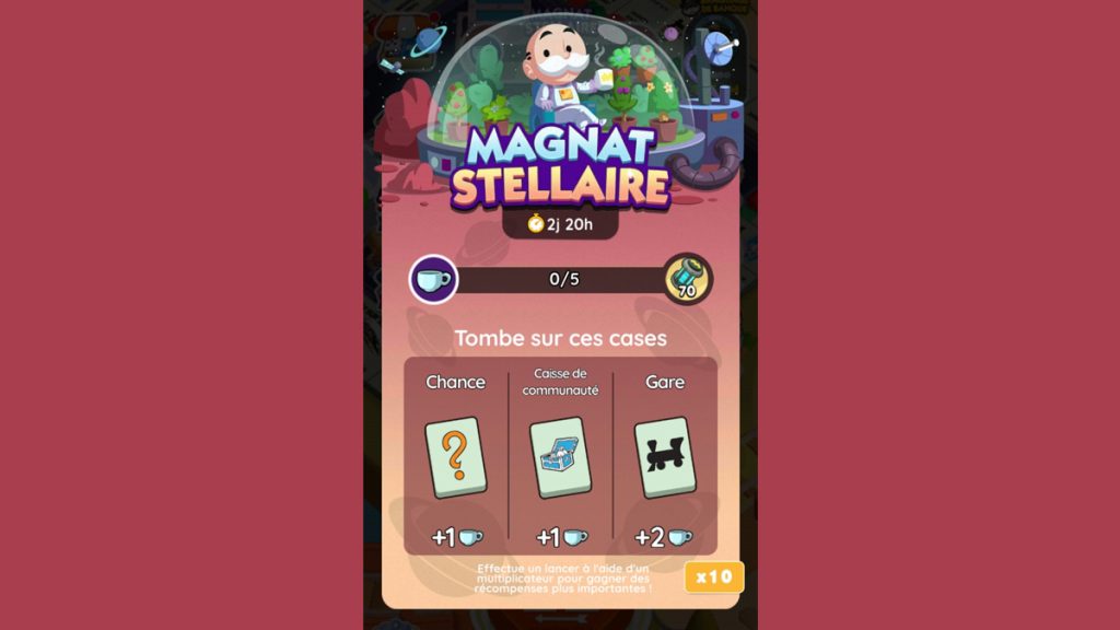 Magnat stellaire Monopoly GO, paliers, récompenses et durée pour l’événement d’août 2024
