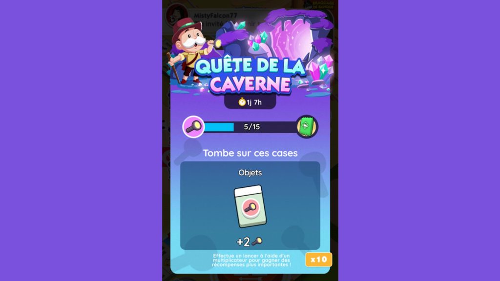 Quête de la caverne Monopoly GO, paliers, récompenses et durée pour l’événement d’octobre 2024