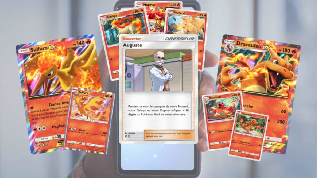 Les meilleurs decks Feu sur Pokémon TCG Pocket : Dracaufeu EX, Simiabraze EX , Auguste