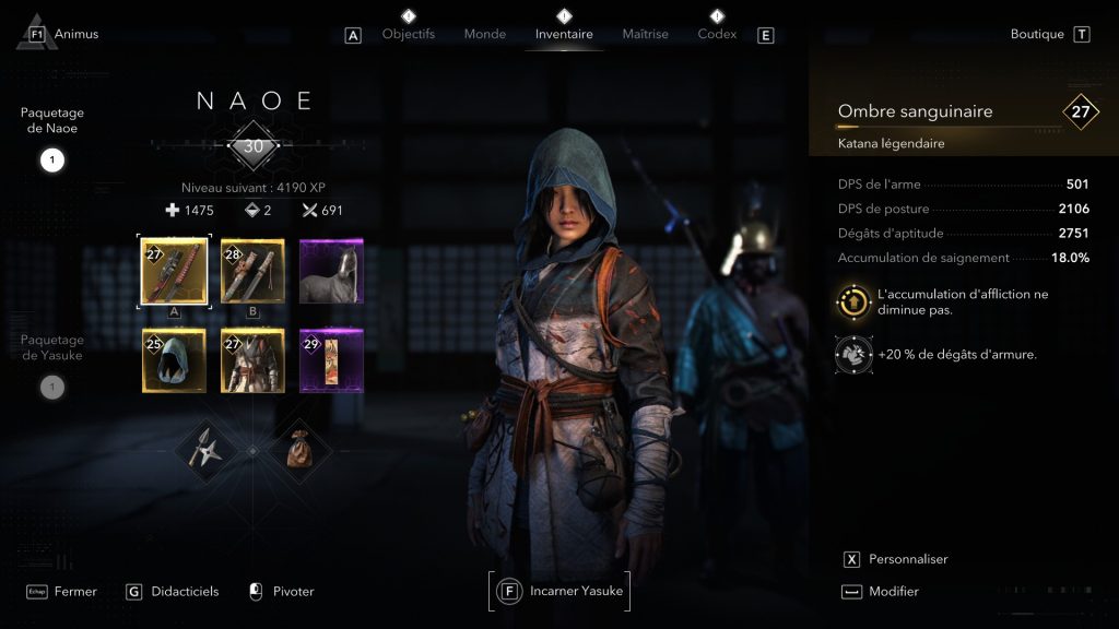 Armes légendaires de Naoe dans Assassin’s Creed Shadows : comment les trouver ?