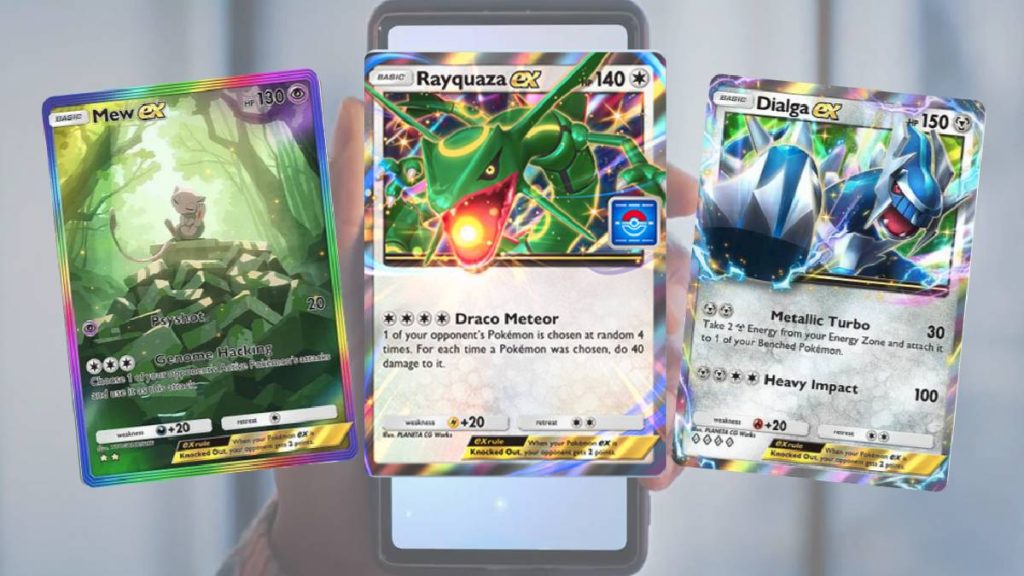 Deck Rayquaza EX sur Pokémon JCC Pocket : liste de toutes les cartes