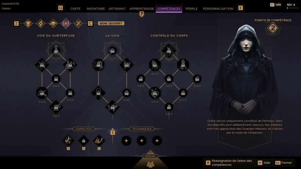 Build Bene Gesserit sur Dune Awakening : quels sorts prendre dans l’arbre de compétences de la classe ?